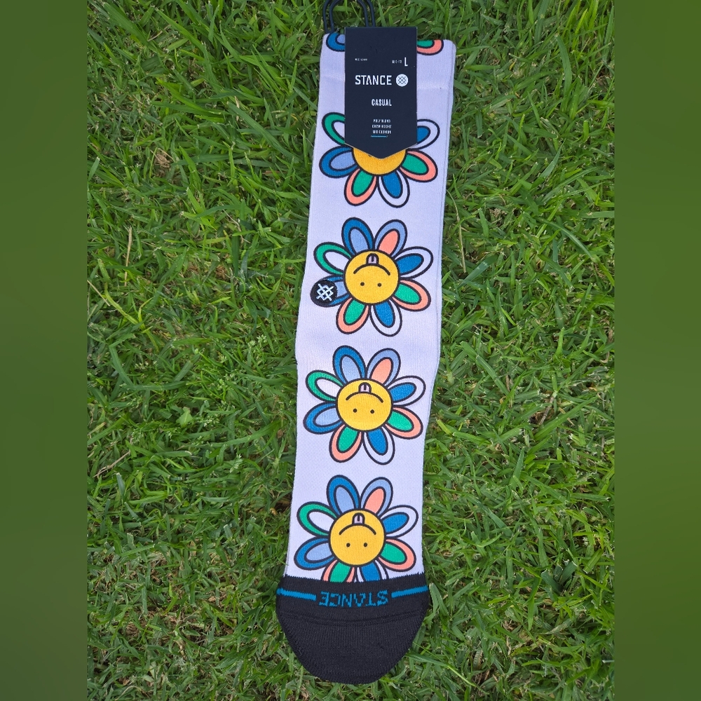 Stance White Socks with Colorful Flower Design